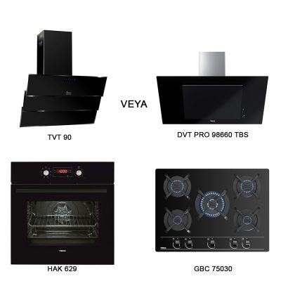 Teka Chef-10 Set (3lü Set) HAK 629 BK Fırın Buhar Destekli- GBC 75030 KBN Ocak- TVT90 VEYA DVT 98660 TBS Davlumbaz)