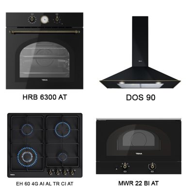 Teka Country Rustik Set Antrasit Renk(HRB 6300 AT FIRIN- EH 60 4G AI AL OCAK- DOS 90 AT DAVLUMBAZ - MWR 22 BI AT MİKRODALGA)
