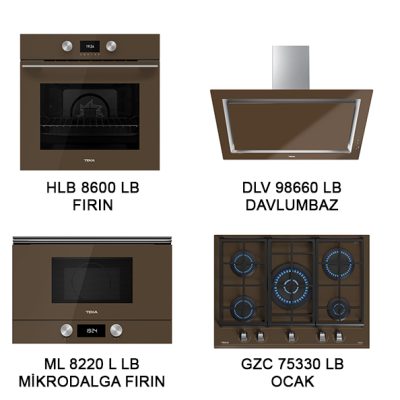 Teka Kahverengi Urban Serisi LondonBrick (4lü) (Hlb 8600 Lb Fırın -Dlv 98660 Lb Davlumbaz- Ml 8220 L Lb Mikrodalga - Gzc 75330 LB Ocak)Made in İtaly.