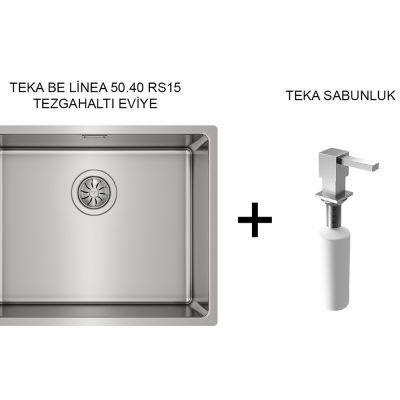 Teka Be Linea 50.40 RS15 Eviye + Teka Sabunluk İnox.
